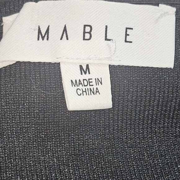 MABLE Black Ruffle Tulle Tube Top – Strapless Crop Top Size Medium - Picture 7 of 12